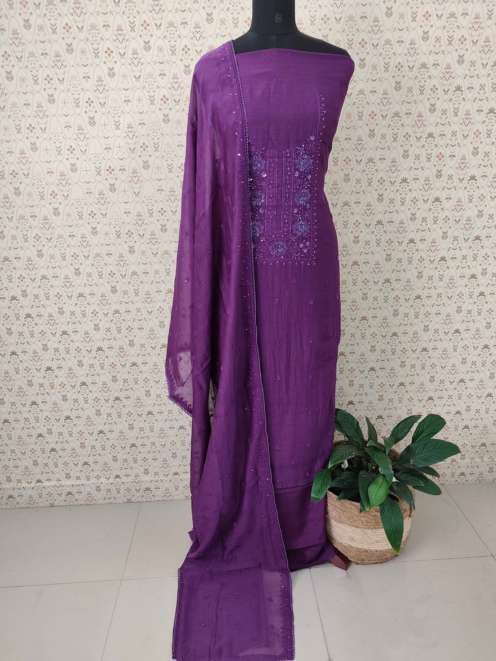 PURE MAL CHANDERI SALWAR SUIT