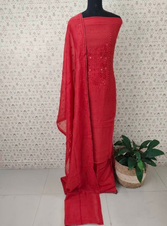 PURE MAL CHANDERI SALWAR SUIT
