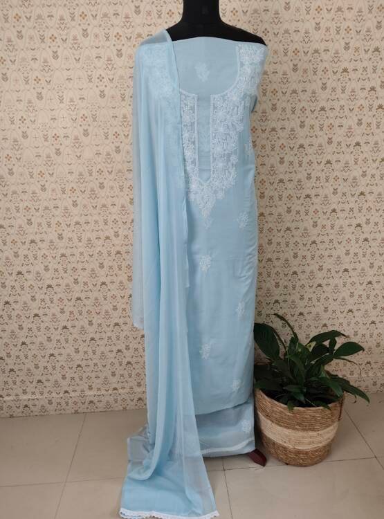 COTTON LUCKNOWI EMBROIDERED SUITS