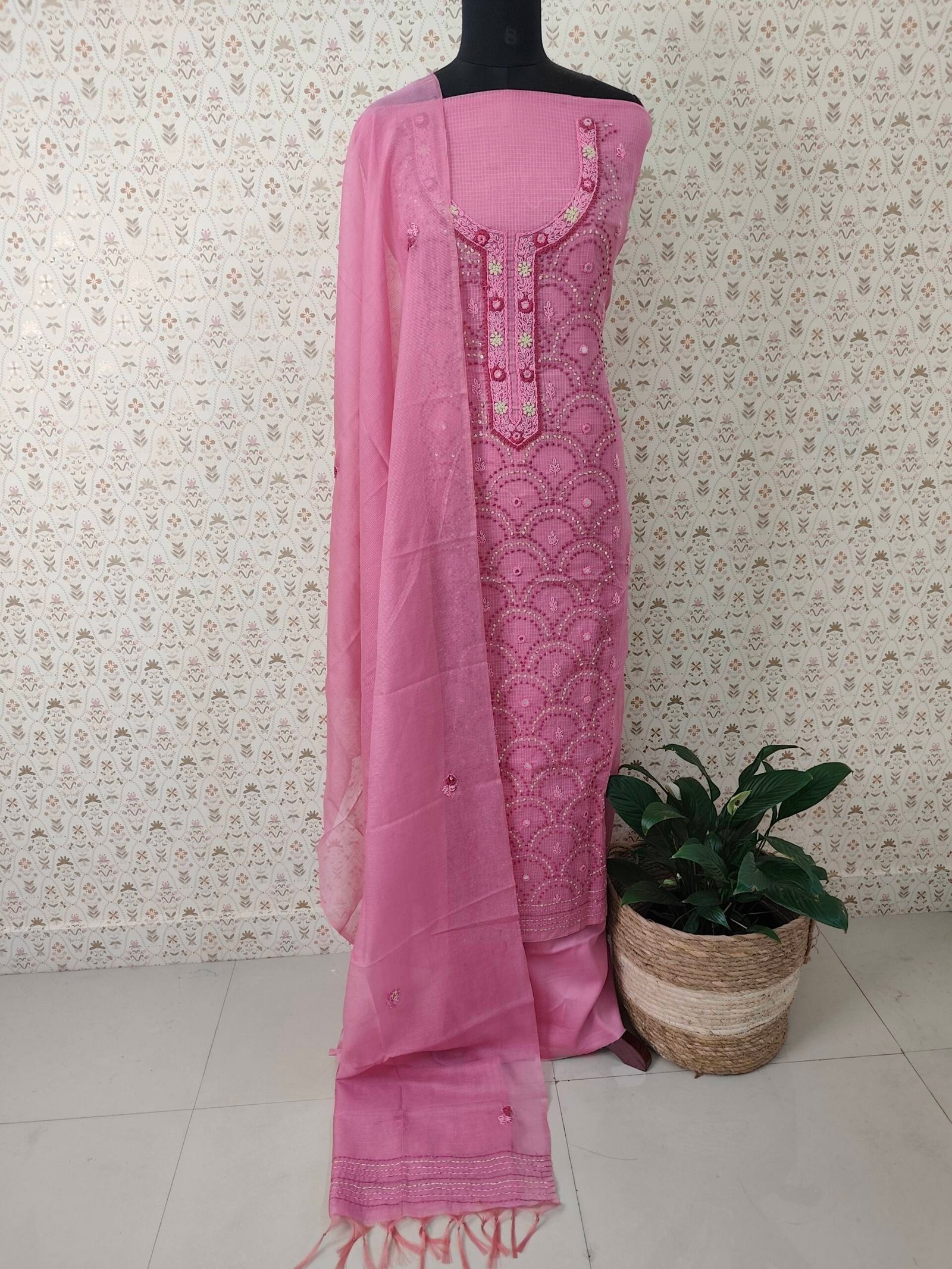SOFT KOTA EMBROIDERED SUIT 43246