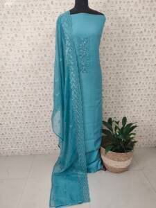 CHANDERI SILK HAND WORK SUITS