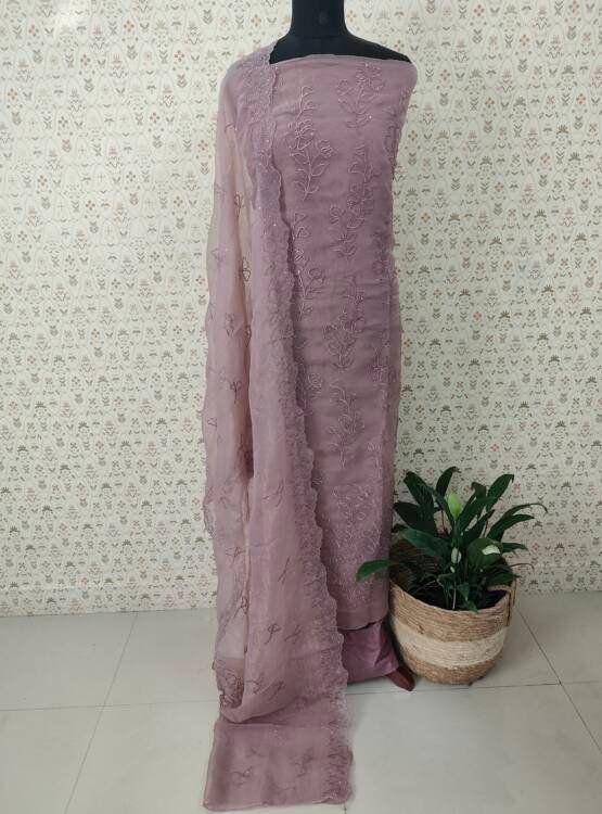 CREPE SILK EMBROIDERED SALWAR SUIT