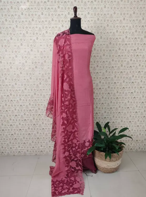 DOLA SILK APPLIQUE WORKED SUITS