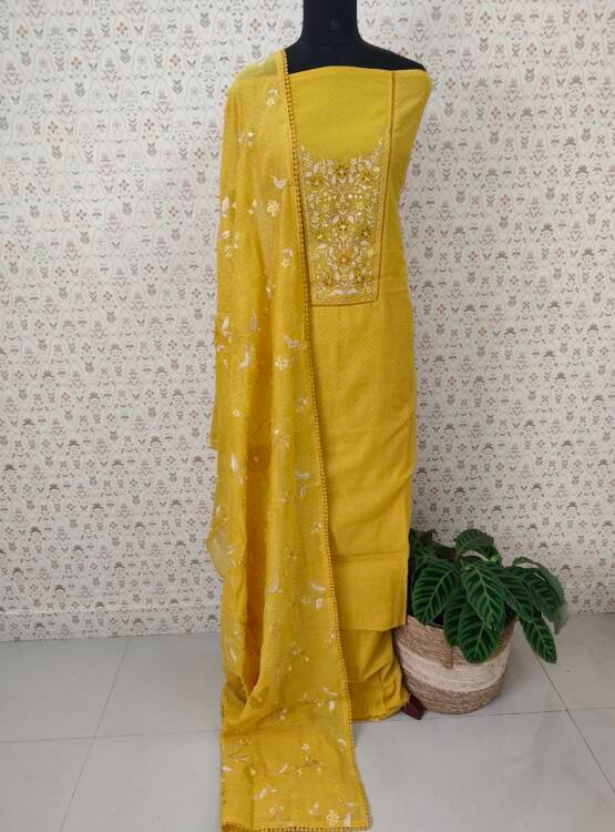 PURE MAL CHANDERI SALWAR SUIT