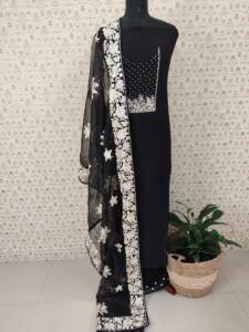 PURE CHANDERI HAND WORKED SALWAR SUIT