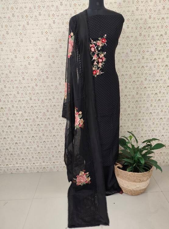 PRINTED CHANDERI SILK SUITS