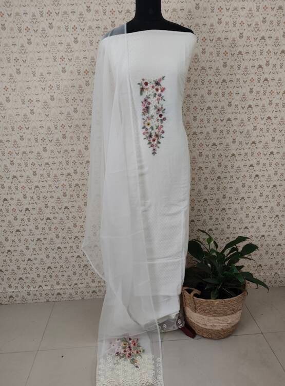 CHANDERI SILK PRINTED SUITS