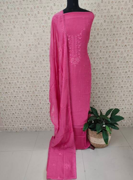 MAL CHANDERI SILK EMBROIDERED SUITS