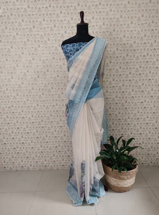 SILKY KOTA FLORAL PRINTED SAREES