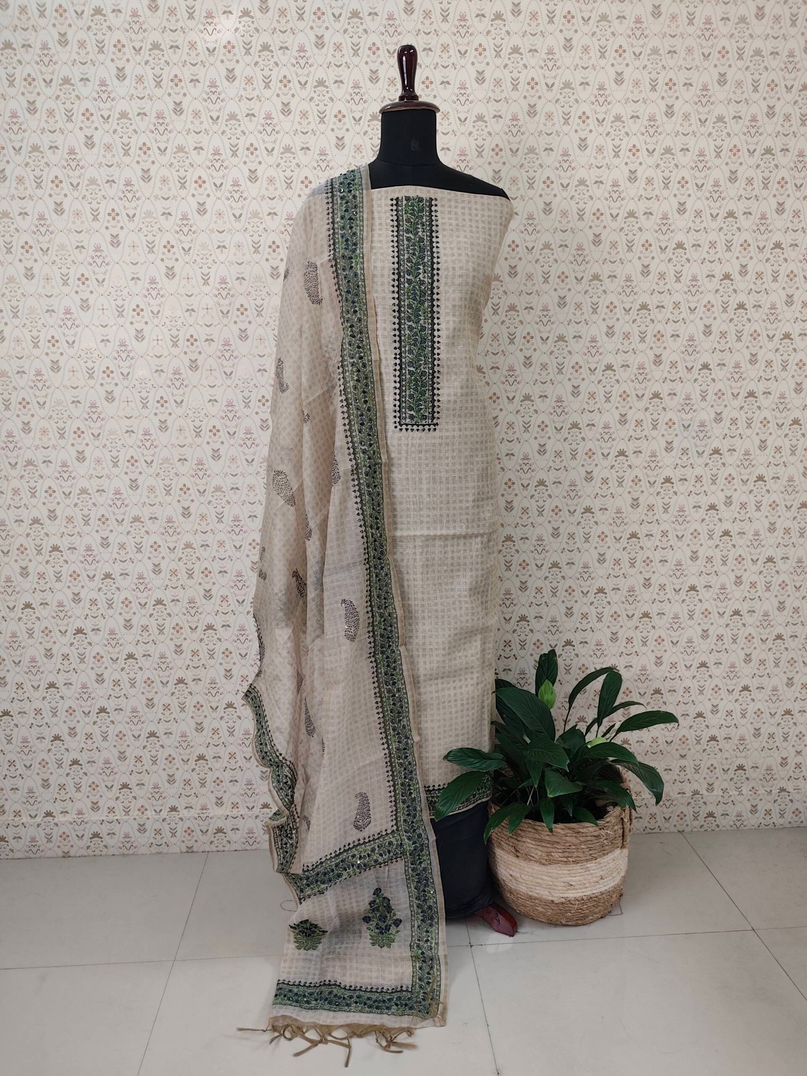 PRINTED CHANDERI SILK SUITS