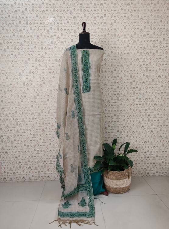 PRINTED CHANDERI SILK SUITS