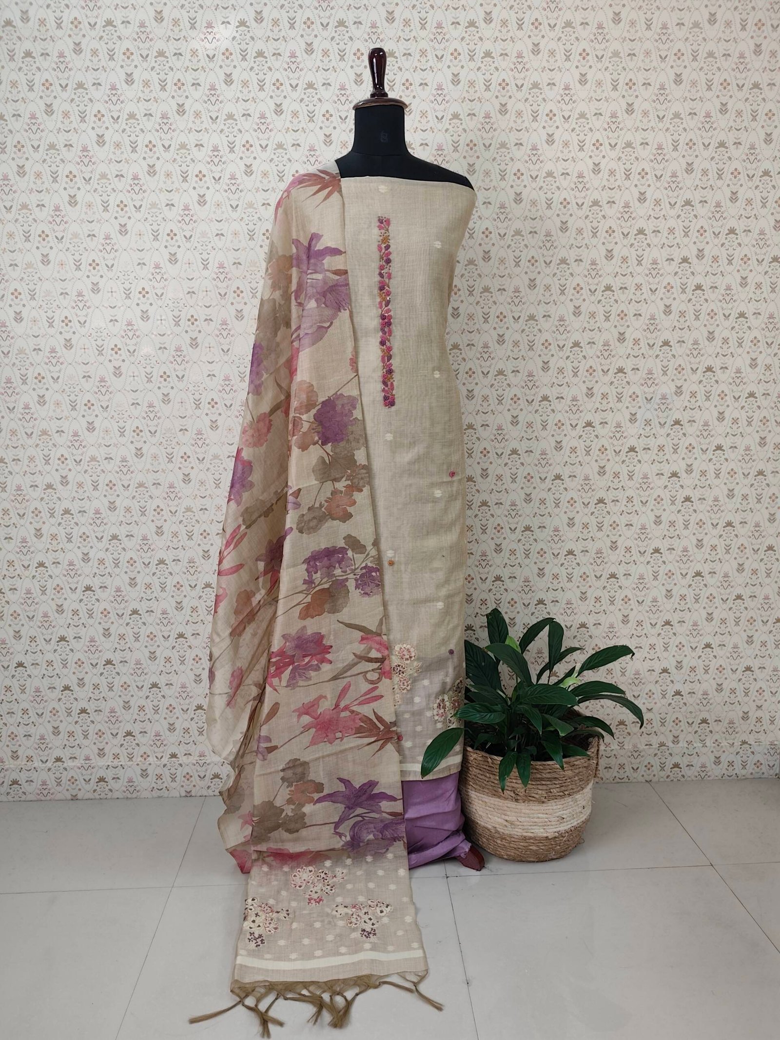 CHANDERI SILK SALWAR SUIT