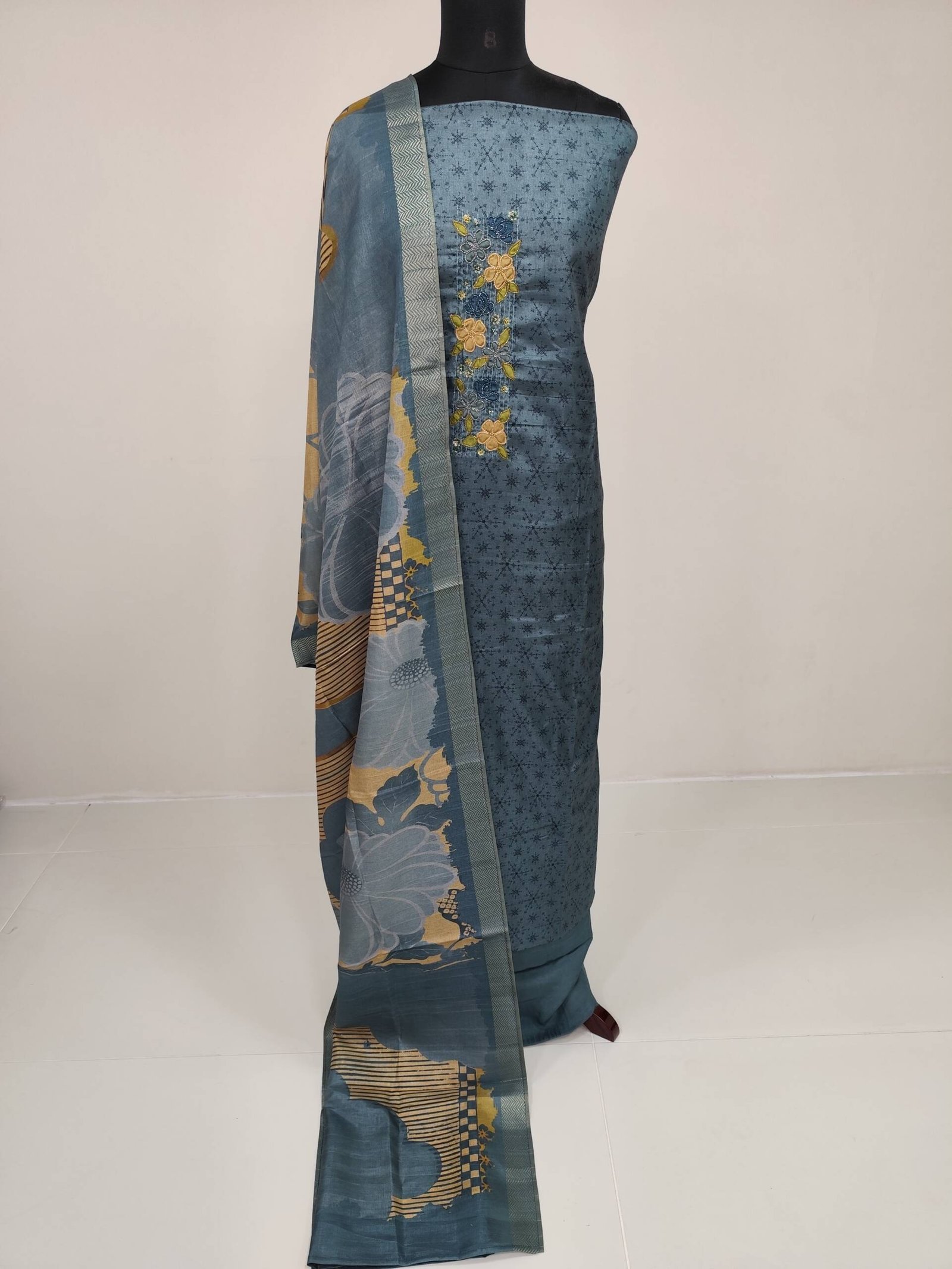 SEMI CHANDERI SILK SUITS