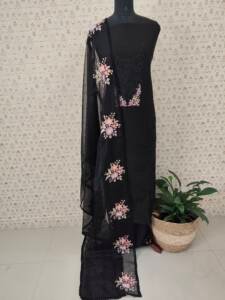 CHANDERI SILK EMBROIDERED SUITS