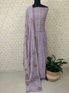 MAL CHANDERI SILK EMBROIDERED  SUITS