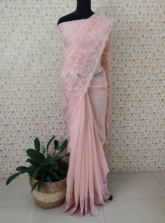 SILKY KOTA APPLIQUE WORKED SAREES