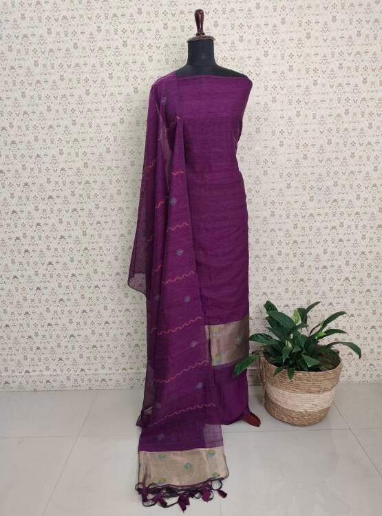 SEMI LINEN SILK SALWAR SUITS