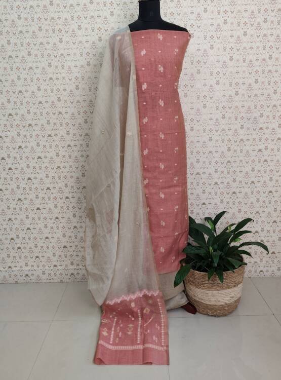 CHANDERI SILK JAMDHANI WEAVING SUITS