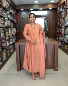 SEMI MAL CHANDERI SILK KURTIS