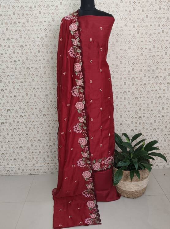 CHANDERI SILK EMBROIDERE SUITS