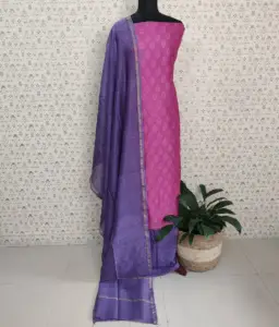 CHANDERI SILK BLOCK PRINTED SUITS
