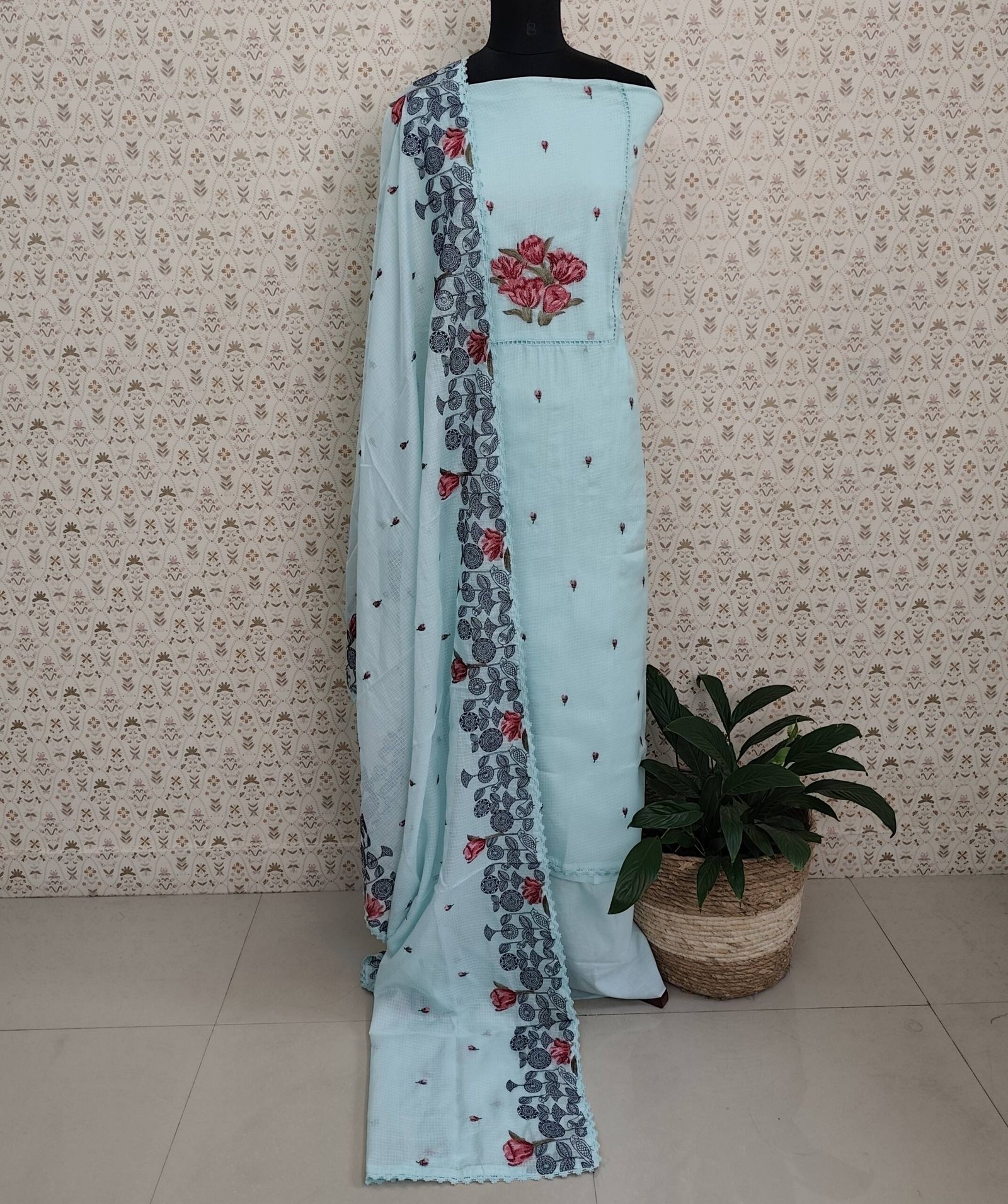 SILKY KOTA EMBROIDERED SUITS