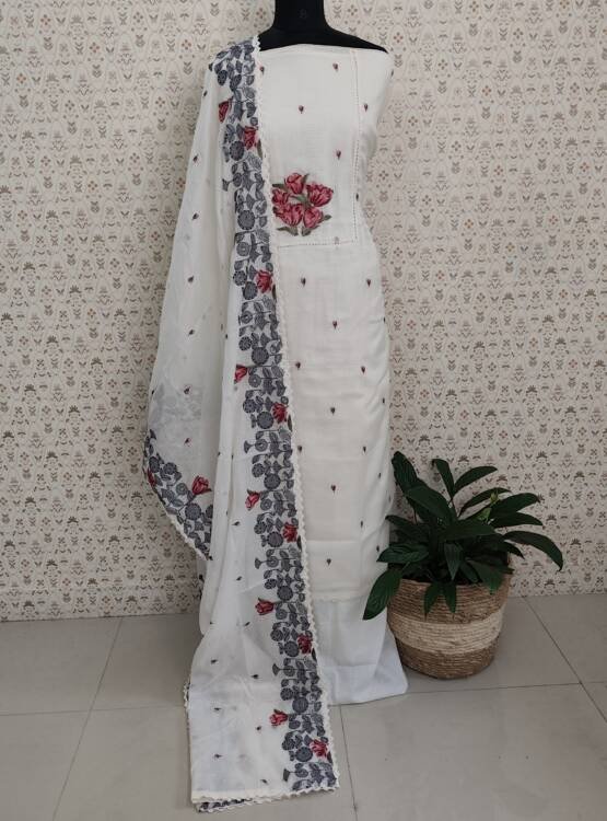 SILKY KOTA EMBROIDERED SUITS
