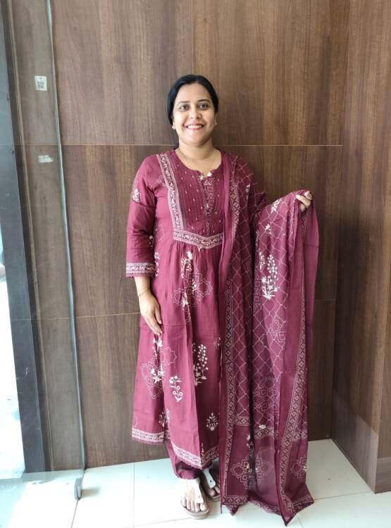 PRINTED COTTON KURTI SET