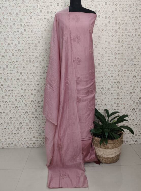 MAL CHANDERI SILK APPLIQUE SUITS