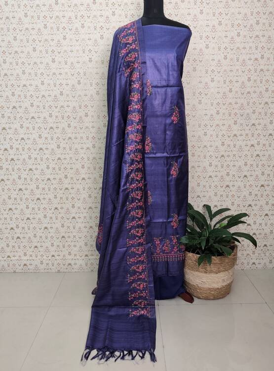 TUSSER SILK EMBROIDERED SUITS