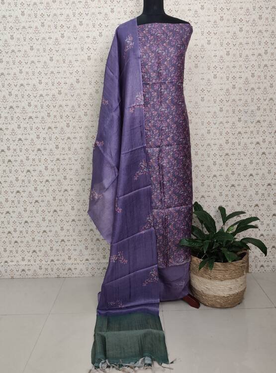 TUSSER SILK FLORAL SUITS