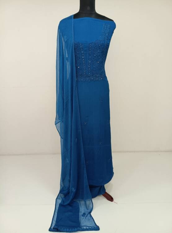 CREPE CHIFFON EMBROIDERED SUITS