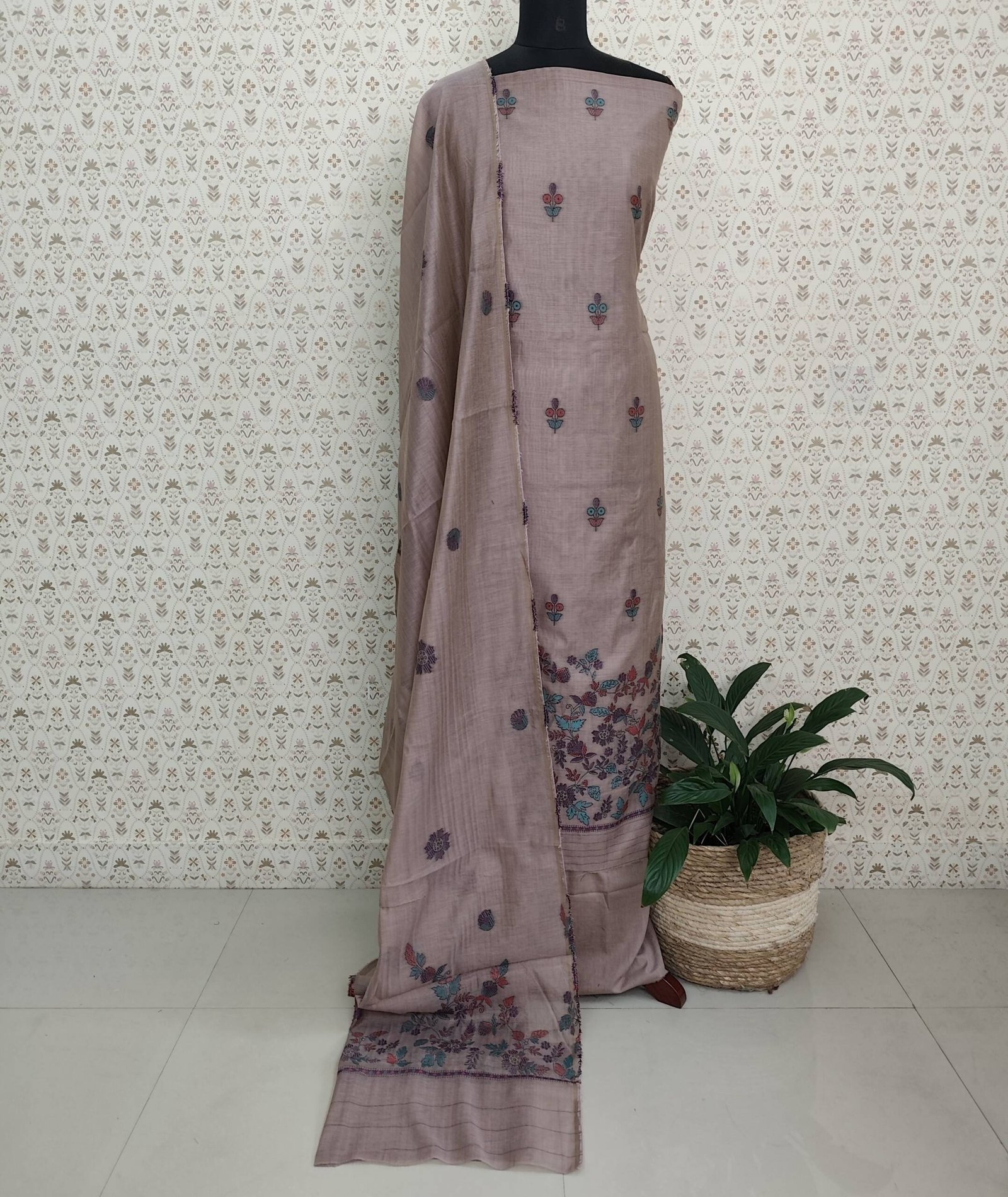 SEMI CHANDERI SILK SUITS