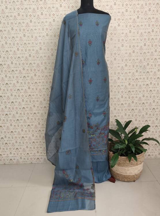 SEMI CHANDERI SILK SUITS