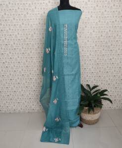 CHANDERI SILK EMBROIDERED SUITS