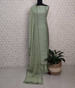 CHANDERI SILK HANDWORK SUITS