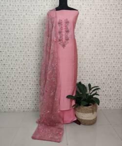 CHANDERI SILK HAND WORKED SUITS