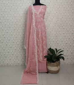 CREPE SILK EMBROIDERED SALWAR SUITS