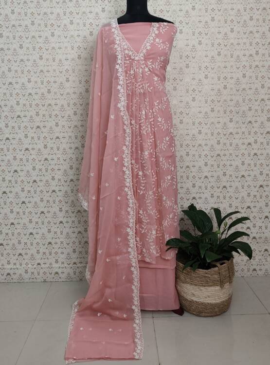 CREPE SILK EMBROIDERED SALWAR SUITS