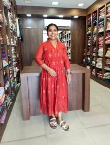 SEMI MAL CHANDERI SILK KURTI