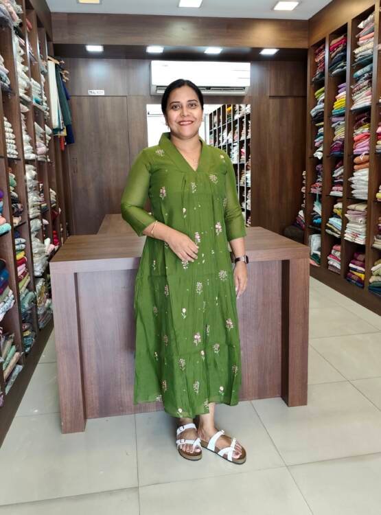 SEMI MAL CHANDERI KURTI