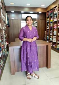 SEMI MAL CHANDERI SILK KURTI