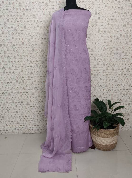 CREPE SILK EMBROIDERED SUITS