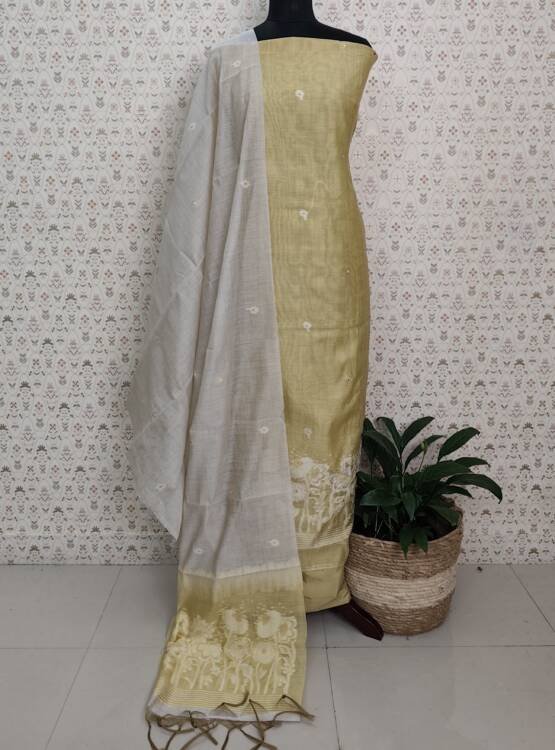 CHANDERI SILK JAMDHANI WEAVING SUITS