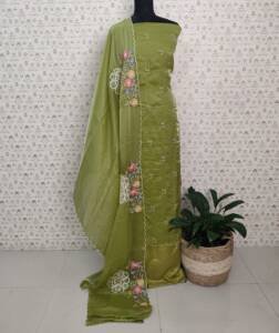 CREPE ORGANZA EMBROIDERED SUITS