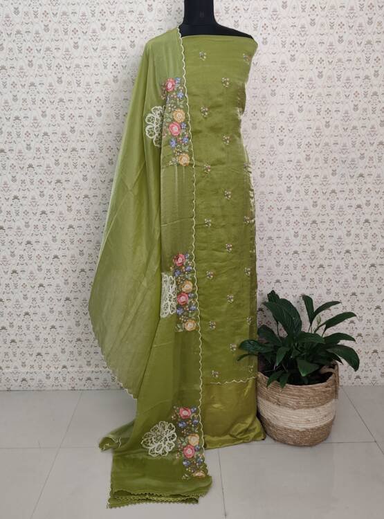 CREPE ORGANZA EMBROIDERED SUITS