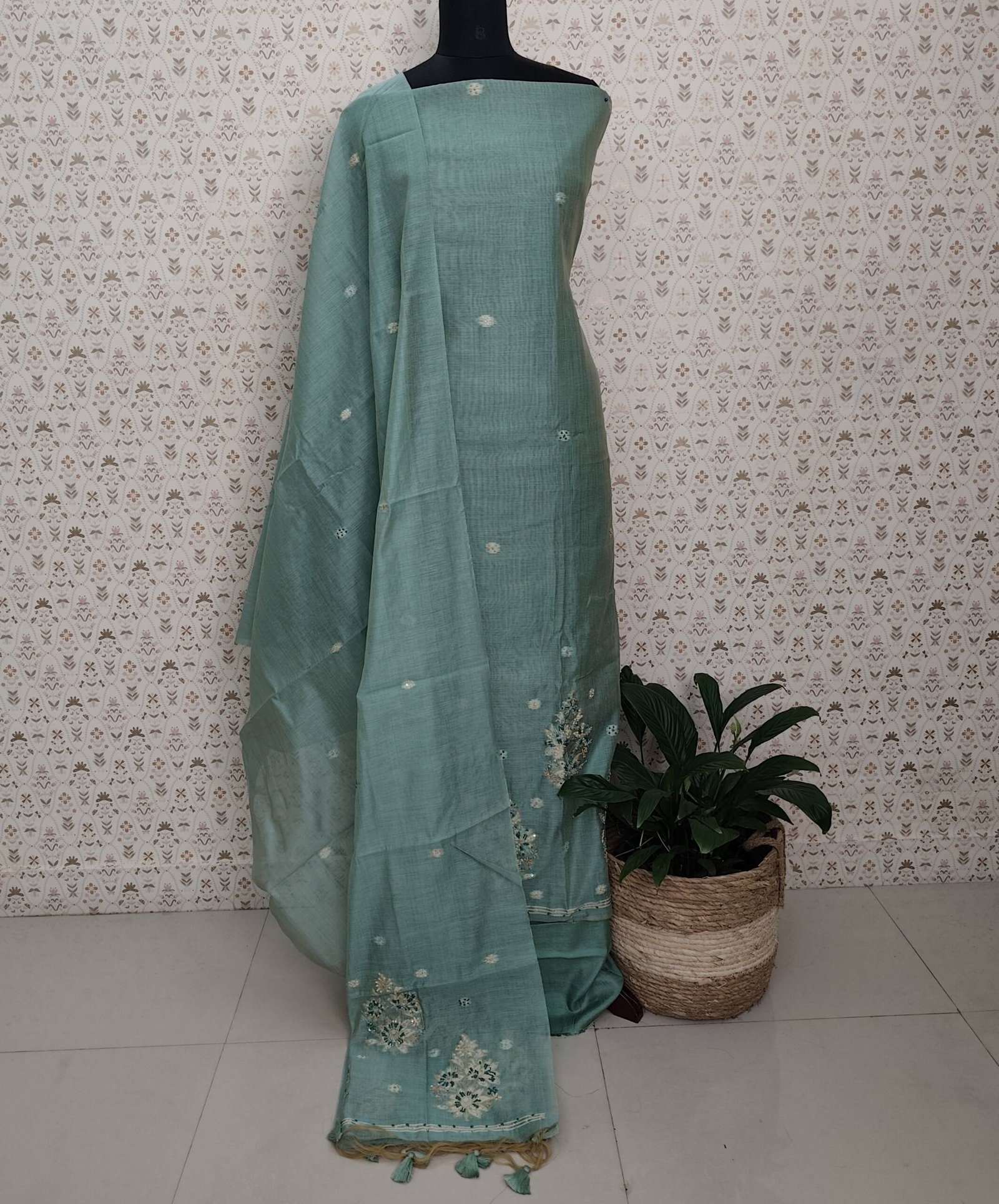 CHANDERI SILK JAMDHANI WEAVING SUITS