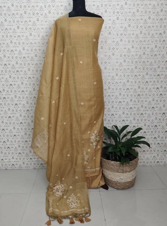 CHANDERI SILK JAMDHANI WEAVING SUITS