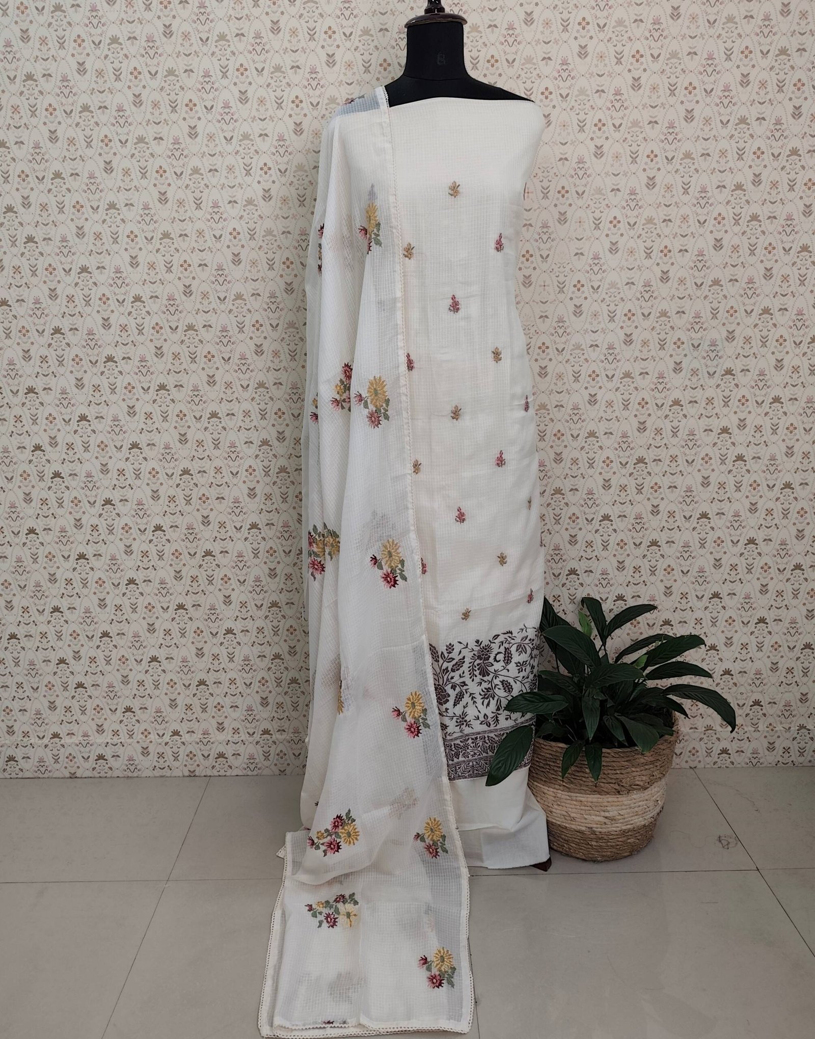 SILKY KOTA EMBROIDERED SUITS-43353