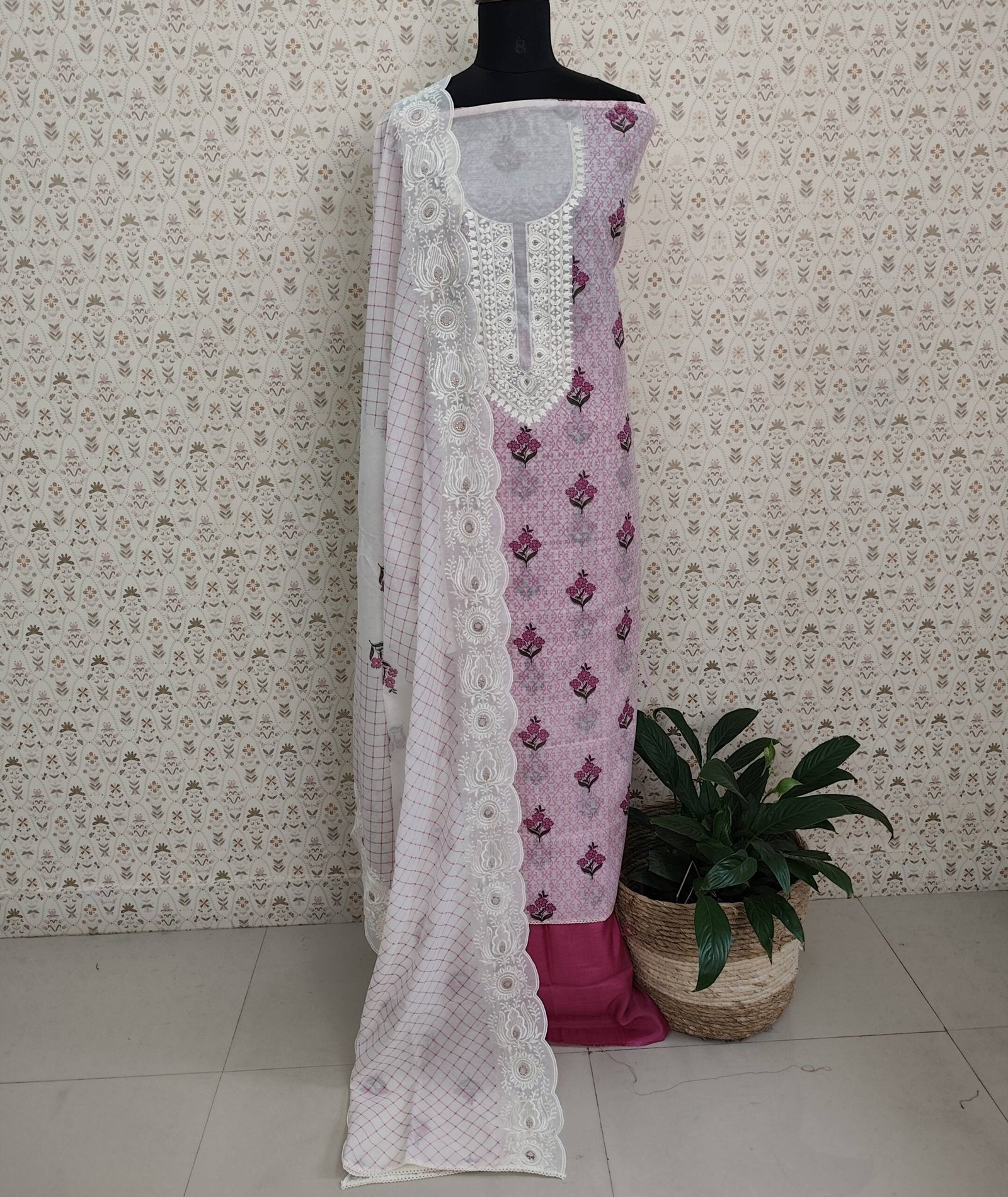 CHANDERI SILK EMBROIDERED SUITS